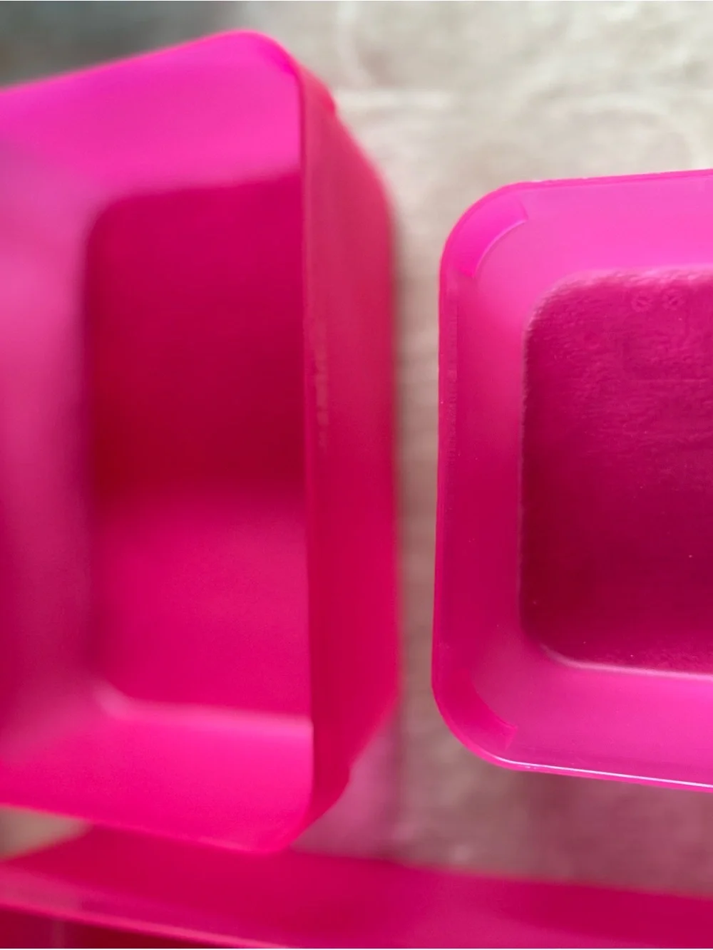 Bright Pink Plastic Storage Trays — Unbranded Set